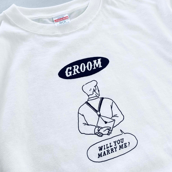 【 ペアＴシャツ 】 BACK GROOM & BRIDE Ｔシャツ ｜ 結婚式　ウェディング 6枚目の画像