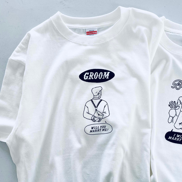 【 ペアＴシャツ 】 BACK GROOM & BRIDE Ｔシャツ ｜ 結婚式　ウェディング 4枚目の画像