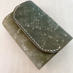 イタリアンレザーの三つ折り財布　ミニマル財布　コンパクト　プエブロ 6枚目の画像