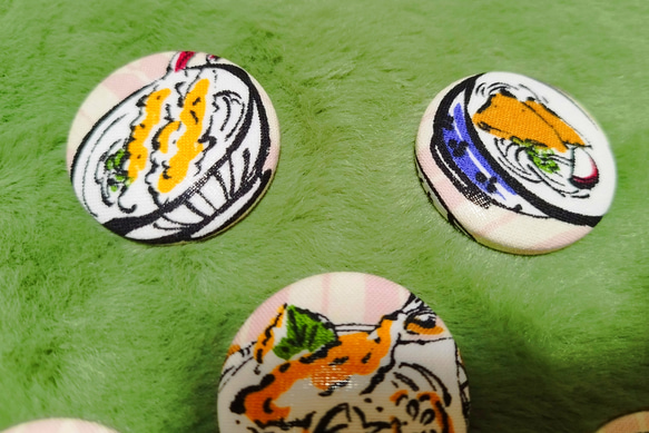 和食のマグネット　くるみボタン 5枚目の画像