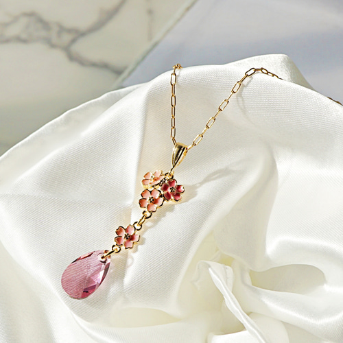 SAKURA クリスタル ネックレス さくら ギフト プレゼント 桜 