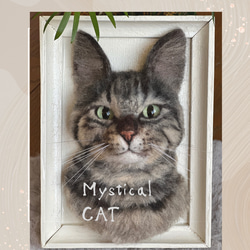 羊毛フェルト猫》 #猫(ねこ)羊毛フェルト オーダー おフレーム
