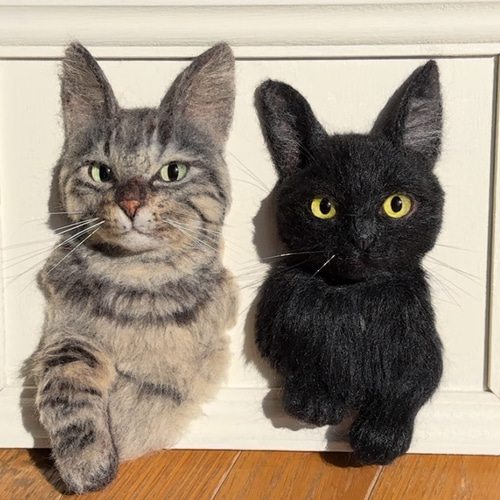 羊毛フェルト猫》 #猫(ねこ)羊毛フェルト オーダー おフレーム