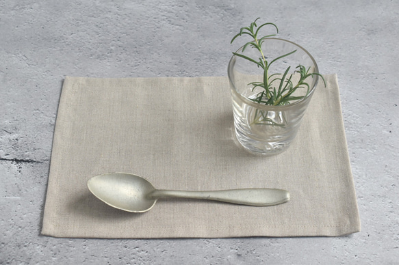 リネンのおやつマット/小さなランチョンマット/カフェマット 6枚目の画像