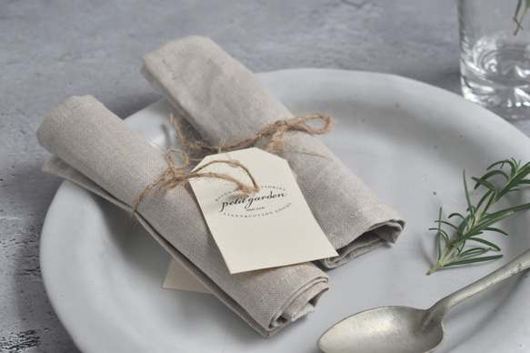 リネンのおやつマット/小さなランチョンマット/カフェマット 1枚目の画像