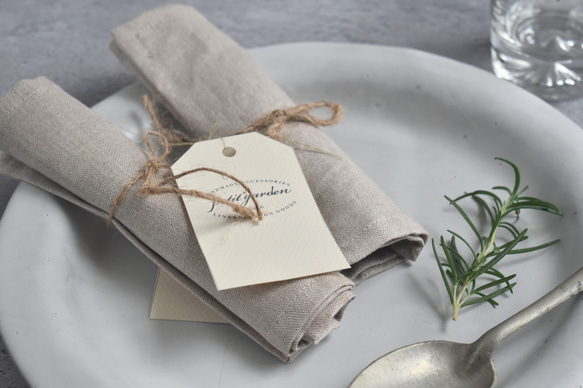リネンのおやつマット/小さなランチョンマット/カフェマット 5枚目の画像