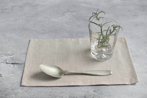 リネンのおやつマット/小さなランチョンマット/カフェマット 2枚目の画像
