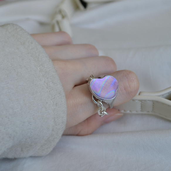 purple twilight ring ∷重ね付けチェーンリングをセットでプレゼント✥ 2枚目の画像