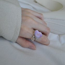purple twilight ring ∷重ね付けチェーンリングをセットでプレゼント✥ 4枚目の画像