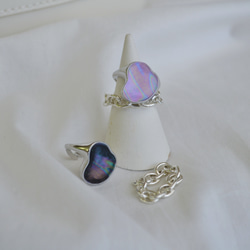 purple twilight ring ∷重ね付けチェーンリングをセットでプレゼント✥ 1枚目の画像