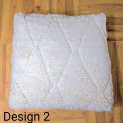 モロッコベニワレンプフ-No11-14　ホワイト　ウール　ラグ　クッション　 7枚目の画像