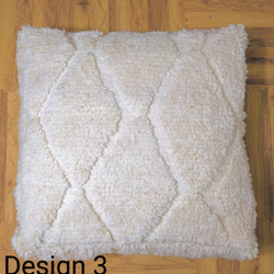 モロッコベニワレンプフ-No11-14　ホワイト　ウール　ラグ　クッション　 9枚目の画像