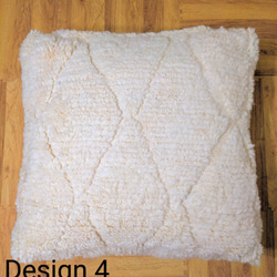 モロッコベニワレンプフ-No11-14　ホワイト　ウール　ラグ　クッション　 10枚目の画像