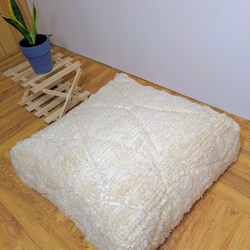 モロッコベニワレンプフ-No11-14　ホワイト　ウール　ラグ　クッション　 6枚目の画像