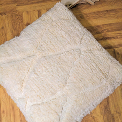 モロッコベニワレンプフ-No11-14　ホワイト　ウール　ラグ　クッション　 3枚目の画像