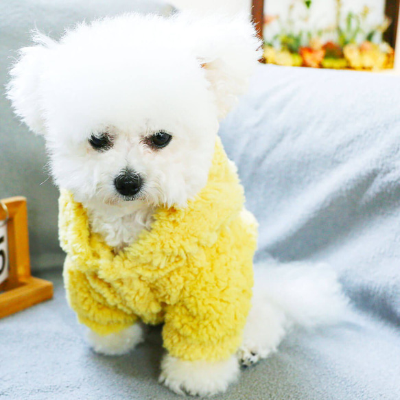 犬服 秋冬用 防寒 ルームウェア パジャマ フード付き キャラクター 着ぐるみ もこもこ フリース ch-928 8枚目の画像