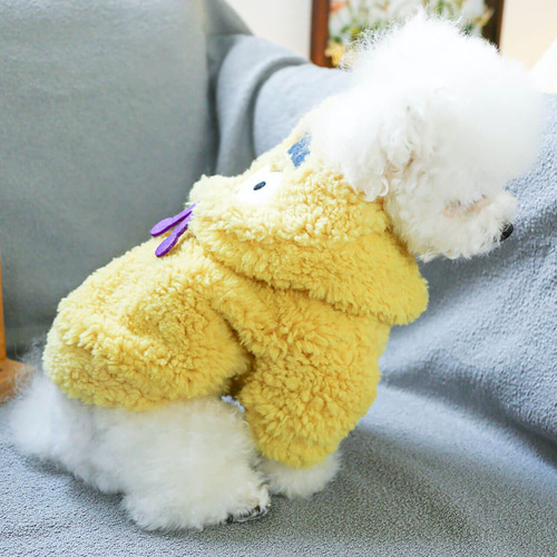 犬服 秋冬用 防寒 ルームウェア パジャマ フード付き キャラクター