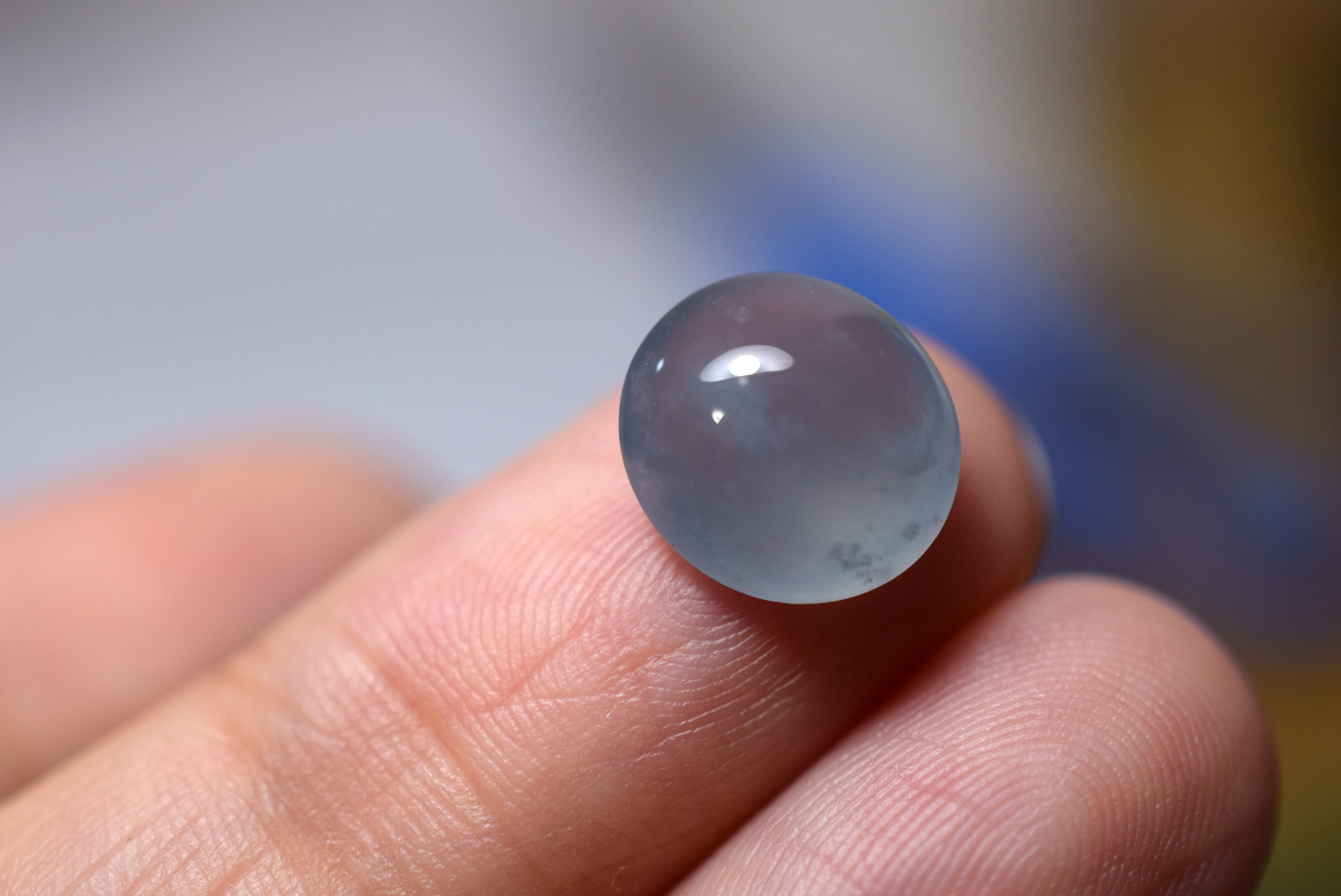 RS4-48 上質 宝石質 楕円 氷藍 天然グアテマラ産 A貨 本翡翠 ルース 裸石 硬玉 ジェダイト