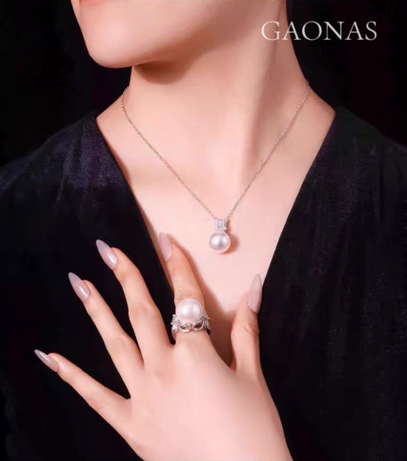 ガオナス オーストラリアン 14mm人工パール ネックレス キラキラ ゴージャス ホワイト 人工真珠 レトロ 白 4枚目の画像