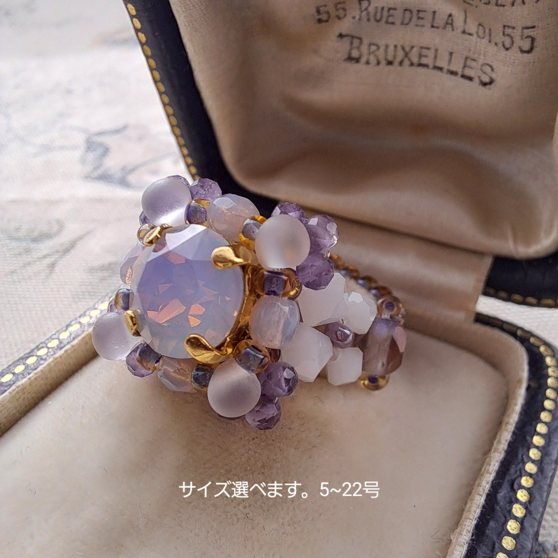 バカラ クリスタルガラスリングクリア美品