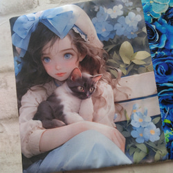 【文庫】ブックカバー　猫ちゃんと女の子① 3枚目の画像