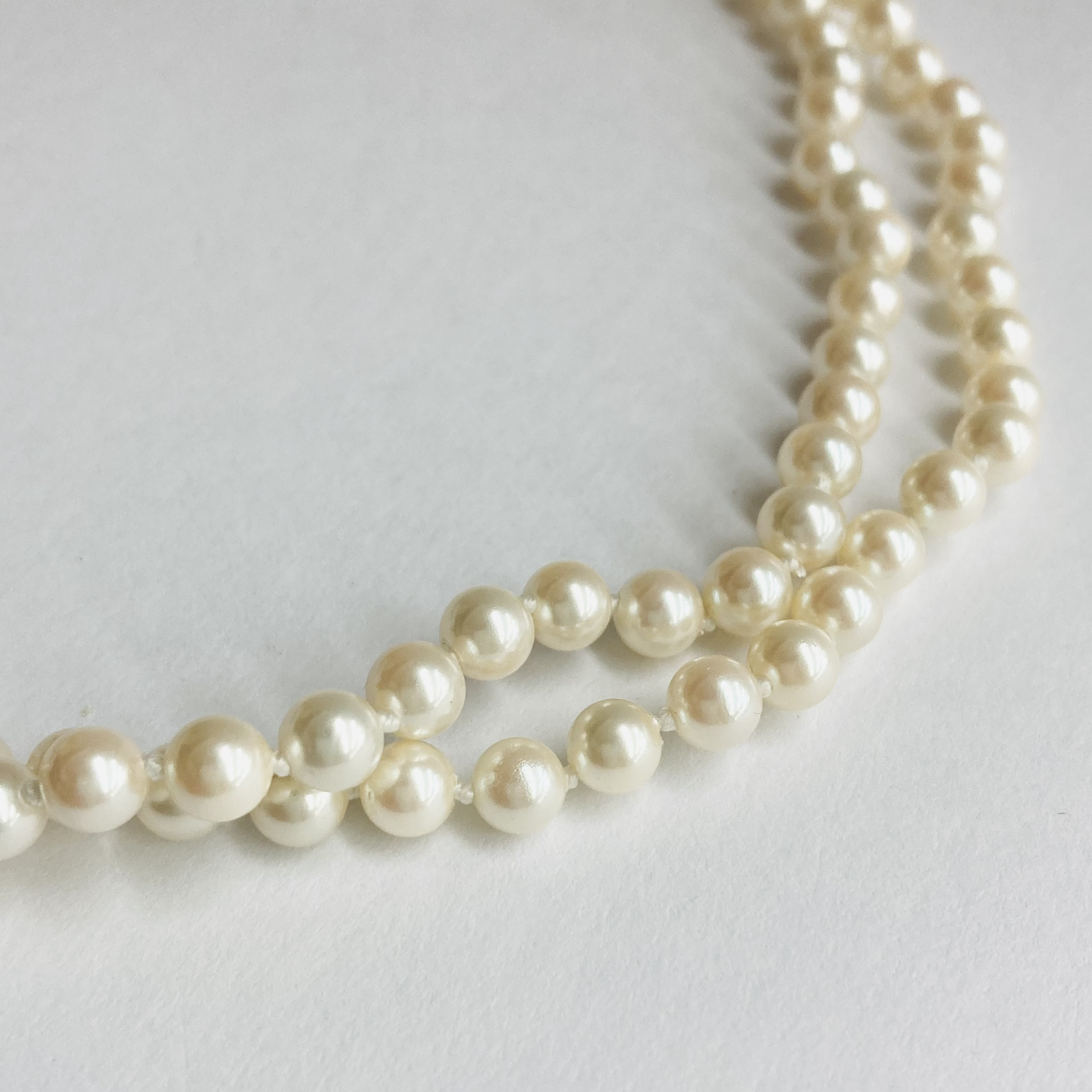 貝パールオールノットロングネックレス/約6mm約90cm/Lt.クリームツートン/G/made in japan