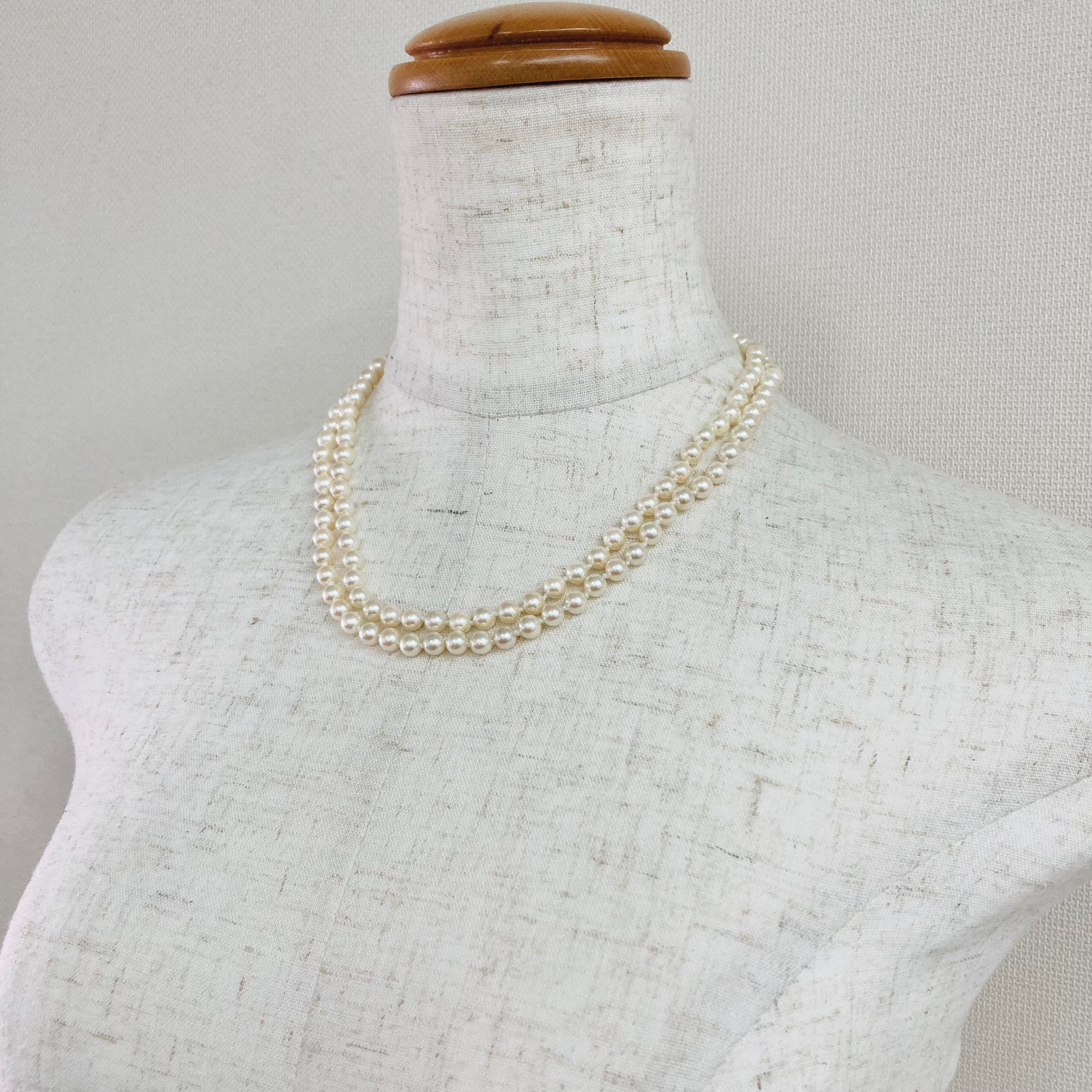 貝パールオールノットロングネックレス/約6mm約90cm/Lt.クリームツートン/G/made in japan