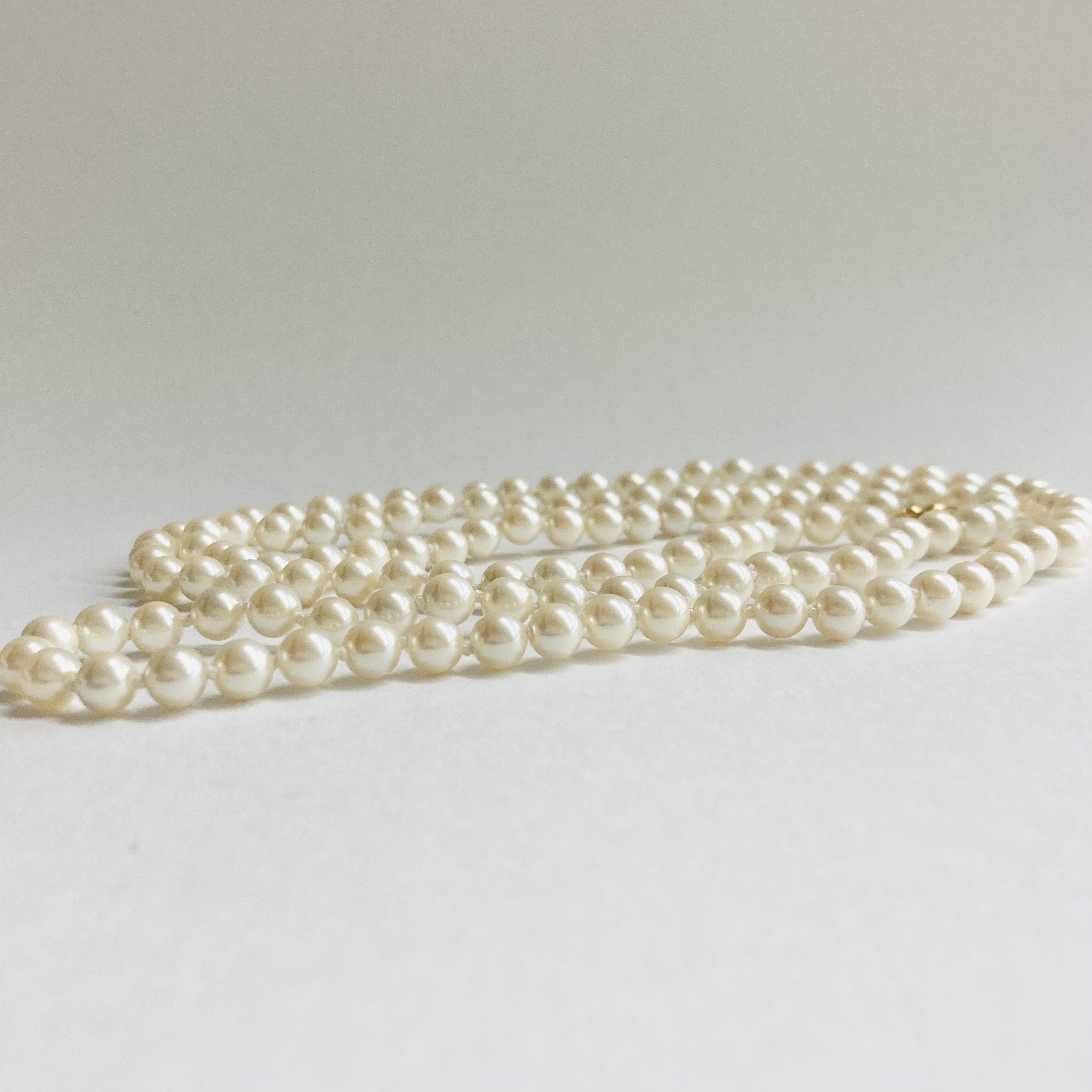 貝パールオールノットロングネックレス/約6mm約90cm/Lt.クリームツートン/G/made in japanネックレス・ペンダント