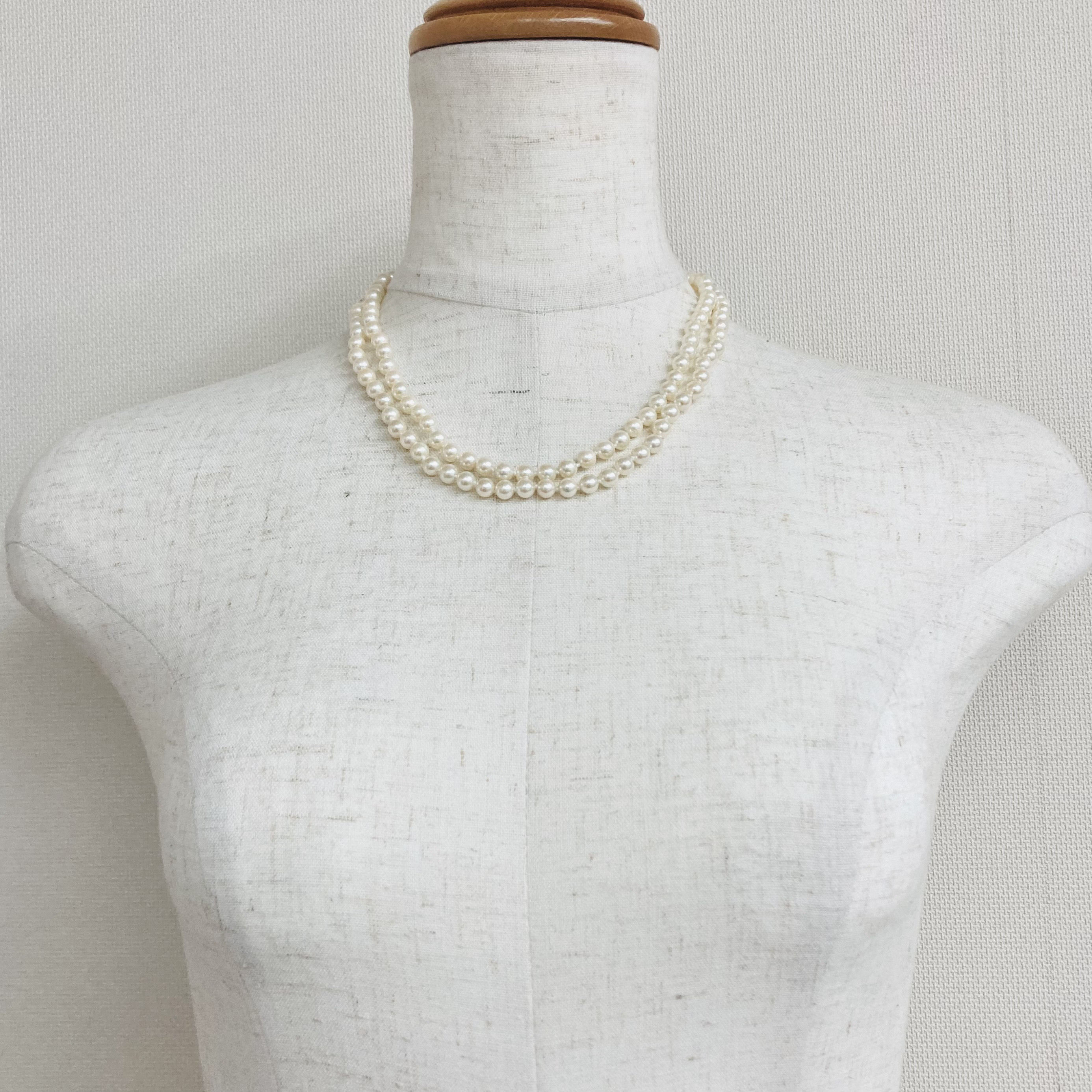 貝パールオールノットロングネックレス/約6mm約90cm/Lt.クリームツートン/G/made in japan