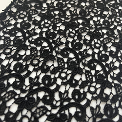 半領花蔓藤花紋蕾絲黑色半領花印花棉布精緻黑色蕾絲哥德式 第5張的照片