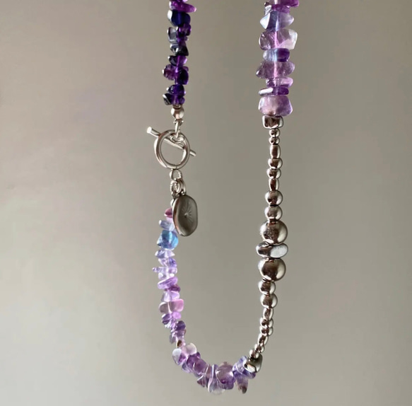 紫　天然石　天然石ネックレス　レディースネックレス 6枚目の画像