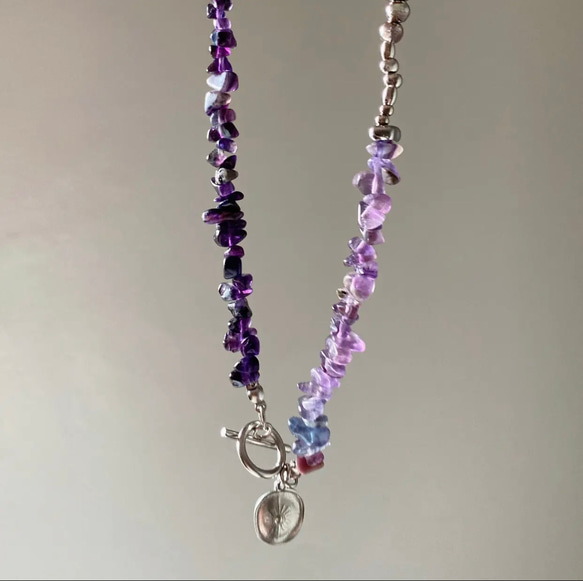 紫　天然石　天然石ネックレス　レディースネックレス 4枚目の画像