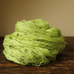 Chartreuse Greenメリノスーパーウォッシュ85% ドネガルネップ15% 洗濯機で洗えるソックヤーン（中細） 1枚目の画像