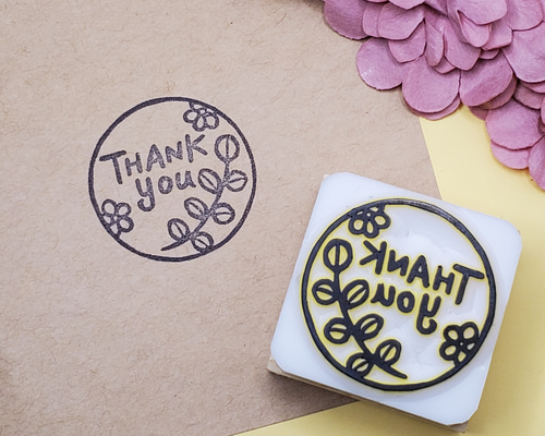 消しゴムはんこNo.183  thank you 星空 消しゴムはんこNo.183 thank you 星空