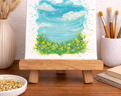 はじけてSpring｜原画｜小さなインテリアアート｜キャンバス作品｜北欧