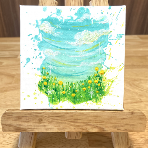 323 抽象画 アクリル画 アート 原画 キャンバスボード F6 春うらら
