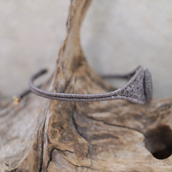 3月の誕生石アクアマリンワイヤー天然石マクラメブレスレットmacb024エスニックアジアンエキゾチックなアクセサリー 3枚目の画像