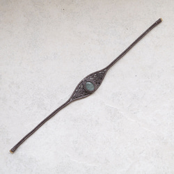 3月の誕生石アクアマリンワイヤー天然石マクラメブレスレットmacb024エスニックアジアンエキゾチックなアクセサリー 6枚目の画像