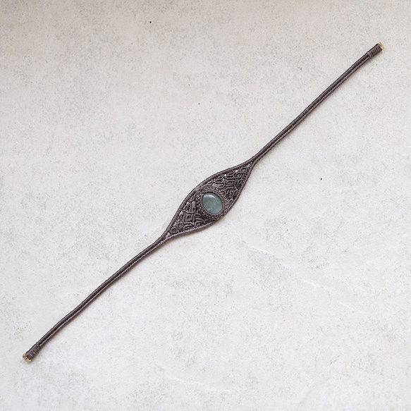 3月の誕生石アクアマリンワイヤー天然石マクラメブレスレットmacb024エスニックアジアンエキゾチックなアクセサリー 6枚目の画像