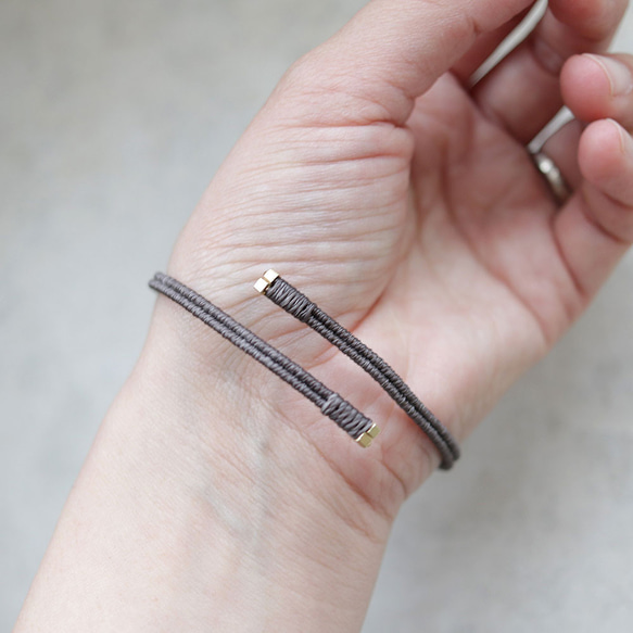 3月の誕生石アクアマリンワイヤー天然石マクラメブレスレットmacb024エスニックアジアンエキゾチックなアクセサリー 14枚目の画像