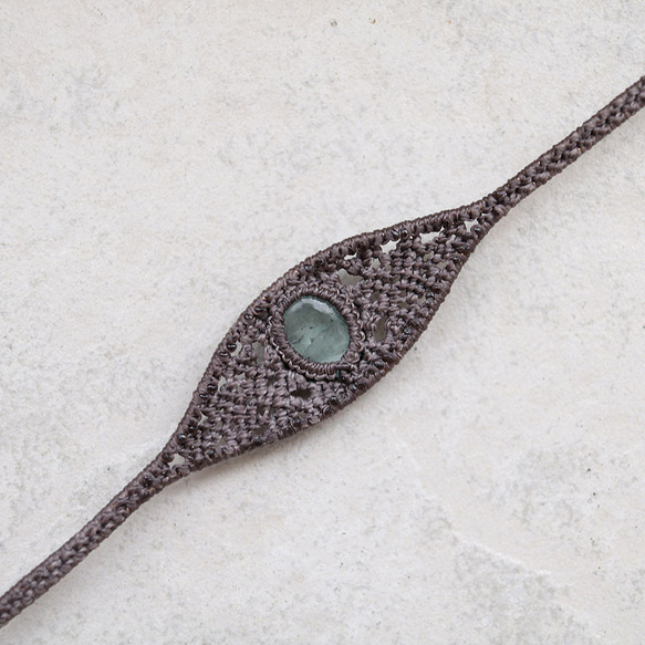 3月の誕生石アクアマリンワイヤー天然石マクラメブレスレットmacb024エスニックアジアンエキゾチックなアクセサリー 9枚目の画像