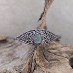 3月の誕生石アクアマリンワイヤー天然石マクラメブレスレットmacb024エスニックアジアンエキゾチックなアクセサリー 2枚目の画像