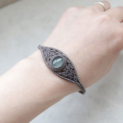 3月の誕生石アクアマリンワイヤー天然石マクラメブレスレットmacb024エスニックアジアンエキゾチックなアクセサリー 13枚目の画像