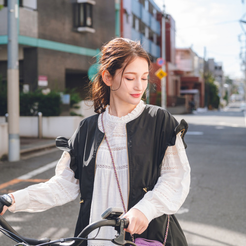 50％OFF】2WAYフリルブルゾン（ホワイト） ジャケット make_ai 通販