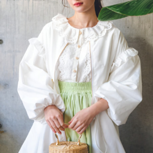 50％OFF】2WAYフリルブルゾン（ホワイト） ジャケット make_ai 通販