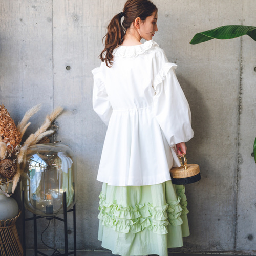 50％OFF】2WAYフリルブルゾン（ホワイト） ジャケット make_ai 通販