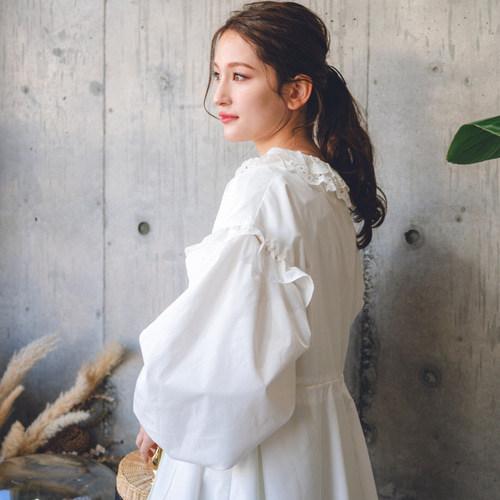 50％OFF】2WAYフリルブルゾン（ホワイト） ジャケット make_ai 通販