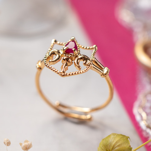 受注】ルビーの透かし紋章リング SV925 指輪・リング miam jewelry