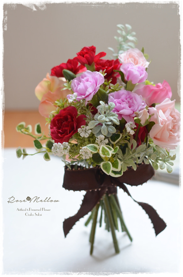 【Creema限定！早割価格】母の日ギフト・カーネーション・スイートピー・バラの花束 11枚目の画像
