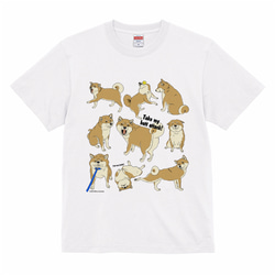 Tシャツ　柴犬のここが好き　白系 1枚目の画像